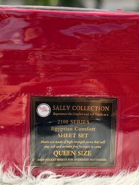 New Queen size 4PCS 2100 Series Egyptian Comfort Queen Sheet Set - Red color